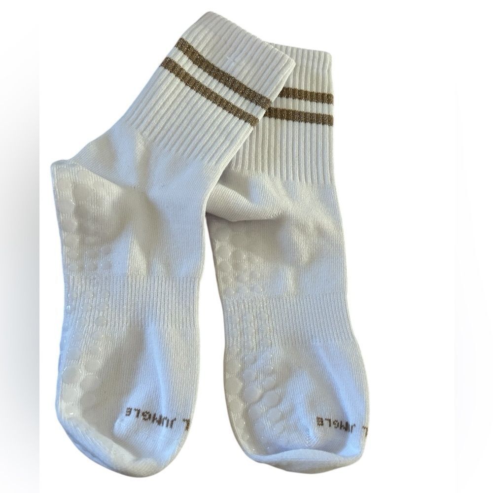 HIGH HEEL JUNGLE Metallic Retro Grip Crew Socks, NWOT
